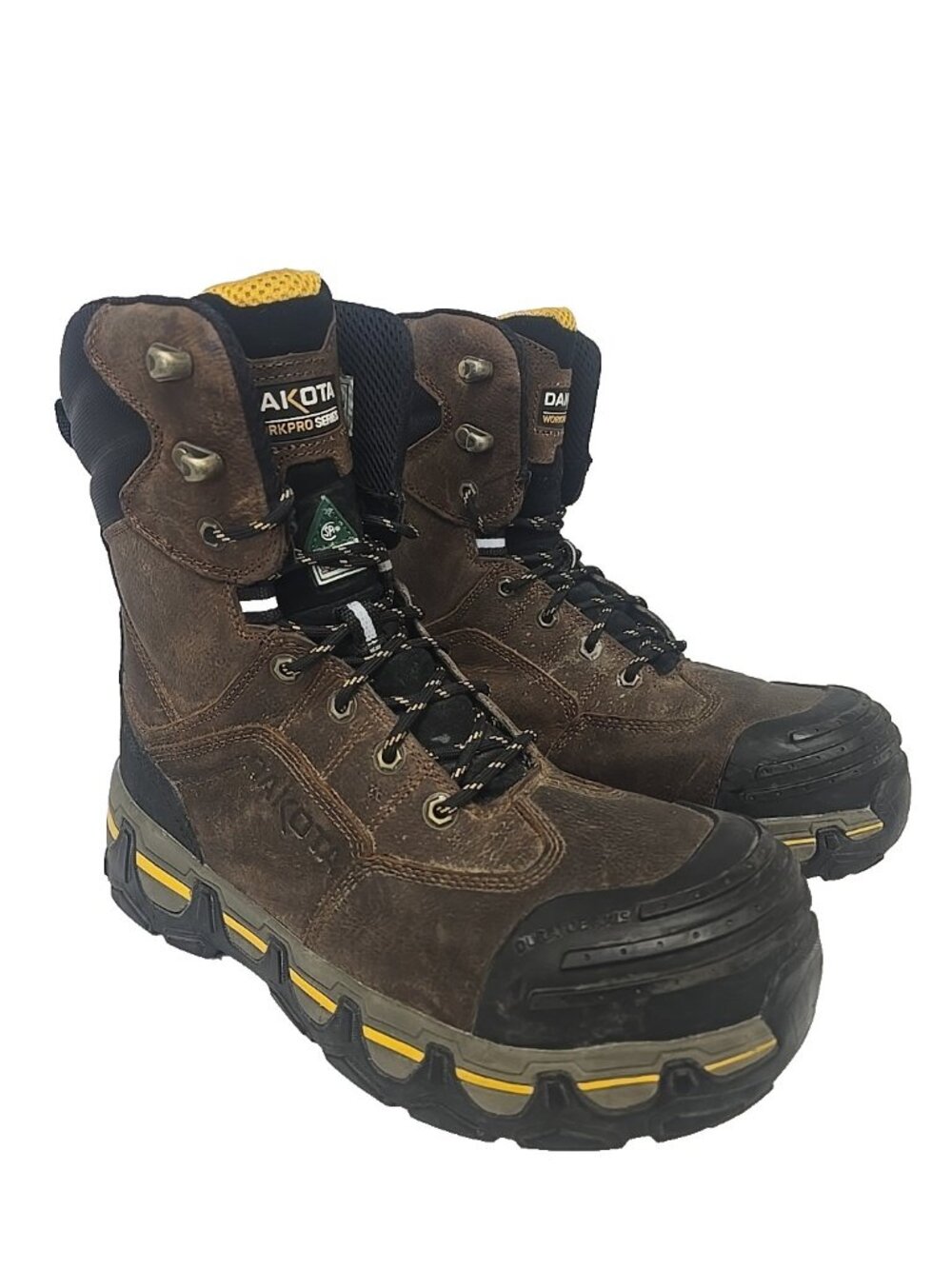 Dakota Men's 8'' 8550 Comp Toe Comp Plate Work Boots Brown Size 10.5M